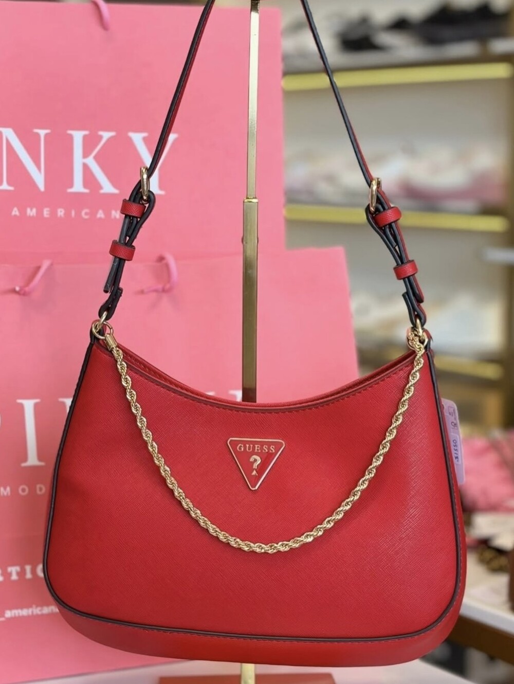 NEW Guess Red Shoulder Handbag